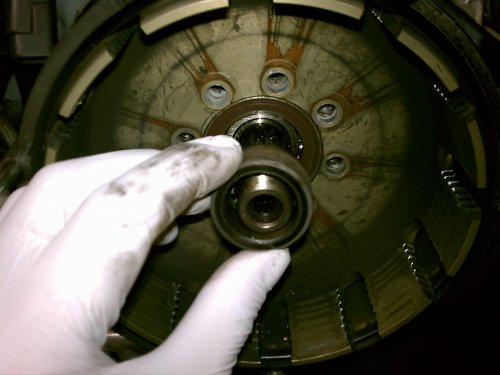 Removing the spacer.
