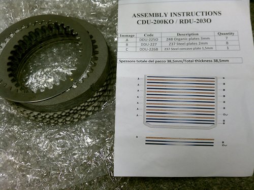 The new clutch pack and stacking instructions.  No idea what the bottom image is for, I just used the top part.
