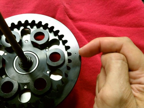 I used the hole in the pressure plate...
