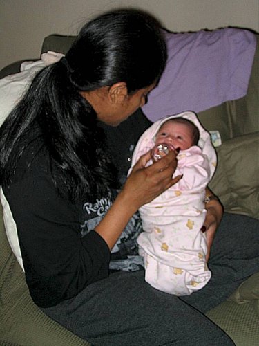 Mother and daughter.
