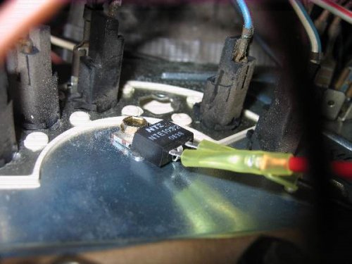 Close up of mounting the VR to the back of the gauge body.
